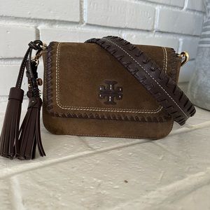 FINAL DROP Tory Burch Thea Whipstitch Web Flap Crossbody